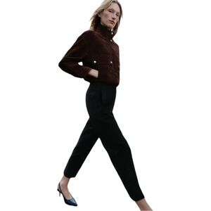 Zara New Black High Waisted Pleated Pants Size XL ⭐️